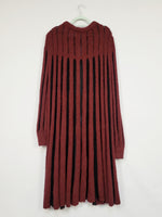 Load image into Gallery viewer, Vintage 80s vine red knitted long striped cardigan
