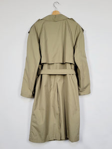 Vintage 80s grey long belted Dads trench coat