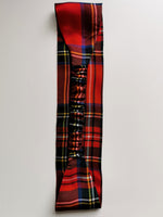 Load image into Gallery viewer, 100% silk Handmade red Tartan plaid hair secure headband
