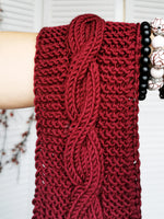 Load image into Gallery viewer, Merino wool handmade knitted winter headband in burgundy
