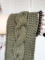 Load image into Gallery viewer, Merino wool handmade knitted winter headband in khaki green
