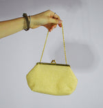 Load image into Gallery viewer, Vintage 60s shimmering gold theatre clutch purse bag
