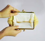 Load image into Gallery viewer, Vintage 60s shimmering gold theatre clutch purse bag
