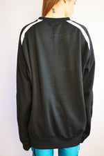Load image into Gallery viewer, 90s Vintage black sports minimalist oversized boyfriend unisex sweatshirt
