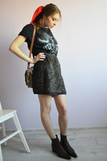 Load image into Gallery viewer, Vintage 90s faux fur leopard print kitch party mini skirt
