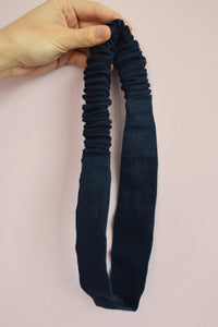 Handmade dark blue 100% linen headband