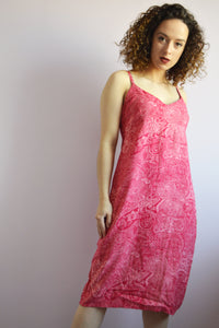 Vintage  90s beach holiday festival pink midi dress