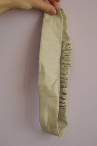 Handmade beige 100% linen hair holder headband