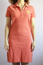 Load image into Gallery viewer, Vintage Y2K minimalist coral red mini polo dress

