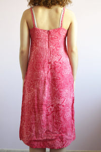 Vintage  90s beach holiday festival pink midi dress