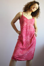 Load image into Gallery viewer, Vintage  90s beach holiday festival pink midi dress
