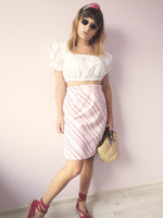 Load image into Gallery viewer, Vintage 90s minimalist striped colorful midi skirt
