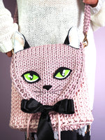 Load image into Gallery viewer, Handmade rope crochet Cat face cross body bag
