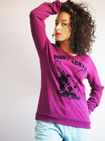 Load image into Gallery viewer, Vintage Y2K dog print slogan sweatshirt jumper in purple
