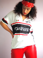 Load image into Gallery viewer, Vintage 90s  sports logo print oversize t-shirt in white
