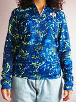 Load image into Gallery viewer, Vintage Y2K  1/4 zipped abstract print sweatshirt jumper top
