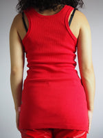 Load image into Gallery viewer, Vintage 90s  slogan &amp; logo print sleeveless top in red
