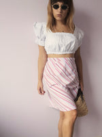 Load image into Gallery viewer, Vintage 90s minimalist striped colorful midi skirt
