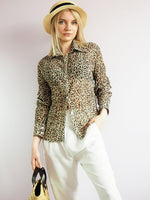 Load image into Gallery viewer, Vintage 90s animal leopard print blouse shirt top
