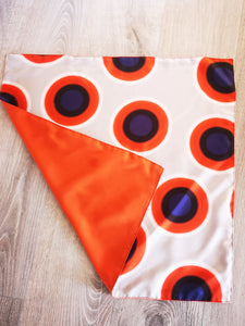 Handmade bubbles pattern two side SILK silver orange scarf
