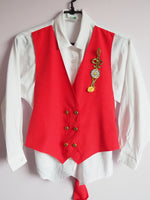 Load image into Gallery viewer, Vintage 90s white smart casual shirt with red vest imitation
