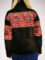 Load image into Gallery viewer, Vintage 90s 1/4 zipped fluffy Fair Isle sweatshirt jumper
