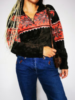 Load image into Gallery viewer, Vintage 90s 1/4 zipped fluffy Fair Isle sweatshirt jumper
