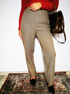 Vintage 90s dogtooth pattern smart casual straight pants