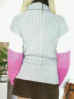 Load image into Gallery viewer, Vintage 90s color block handmade knit turtleneck jumper top
