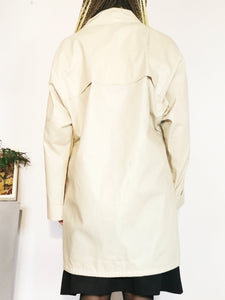 Vintage 80s beige minimalist buttoned thin raincoat