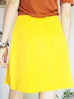 Load image into Gallery viewer, Vintage 70s hot yellow minimalist Tennis pleated mini skirt
