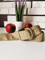 Load image into Gallery viewer, Vintage 80s beige real leather belt
