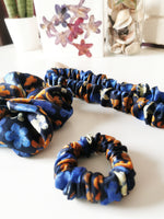 Load image into Gallery viewer, Handmade 3 pieces 100% SILK floral hair Scrunchies &amp; Headband set
