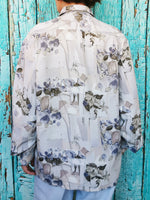 Load image into Gallery viewer, Vintage 80s floral &amp; abstract print neutral women blouse
