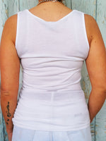 Load image into Gallery viewer, Vintage 90s minimalist laces white viscose summer tank top
