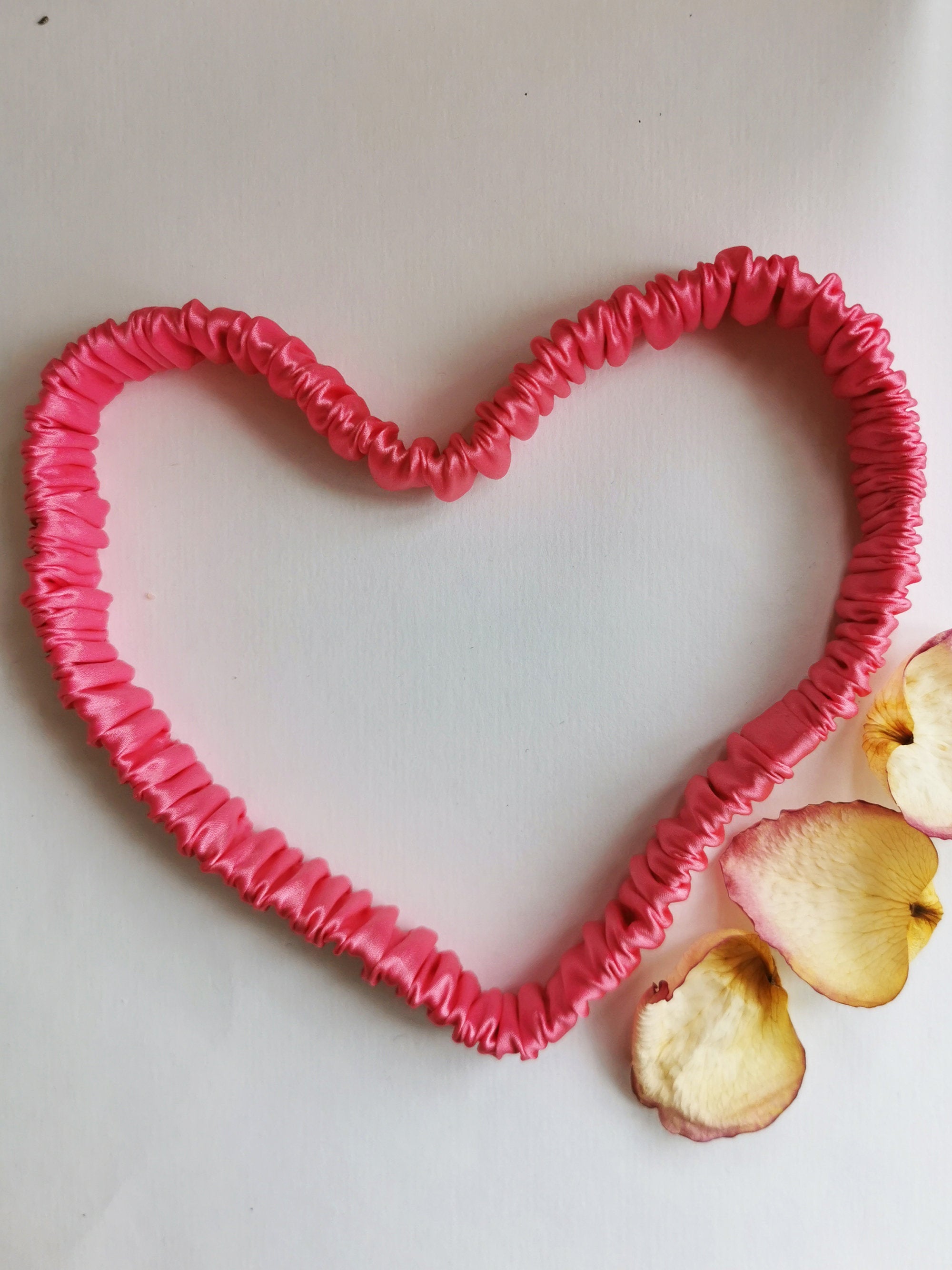 Handmade 100% SILK fuchsia pink Bath & SPA hair secure headband