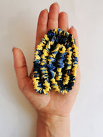 Load image into Gallery viewer, Handmade 2 pieces blue yellow floral hair scrunchy &amp; Headband set
