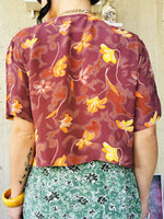 Load image into Gallery viewer, Vintage 80s button down floral print blouse top
