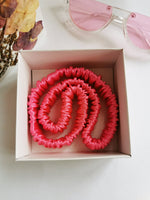 Load image into Gallery viewer, Handmade 100% SILK fuchsia pink Bath &amp; SPA hair secure headband
