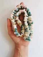 Load image into Gallery viewer, Handmade 2 pieces pastel white floral hair scrunchy &amp; Headband set
