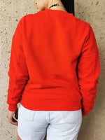 Load image into Gallery viewer, Vintage 90s Logo embroidered red sweatshirt top
