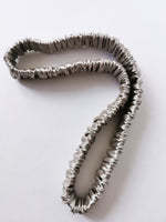 Load image into Gallery viewer, Handmade 100% Silk metal grey solid Bath &amp; SPA hair secure headband
