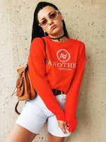 Load image into Gallery viewer, Vintage 90s Logo embroidered red sweatshirt top
