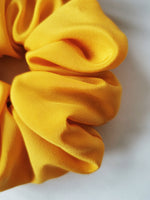 Load image into Gallery viewer, Handmade 100% Silk BIG yellow hair scrunchy
