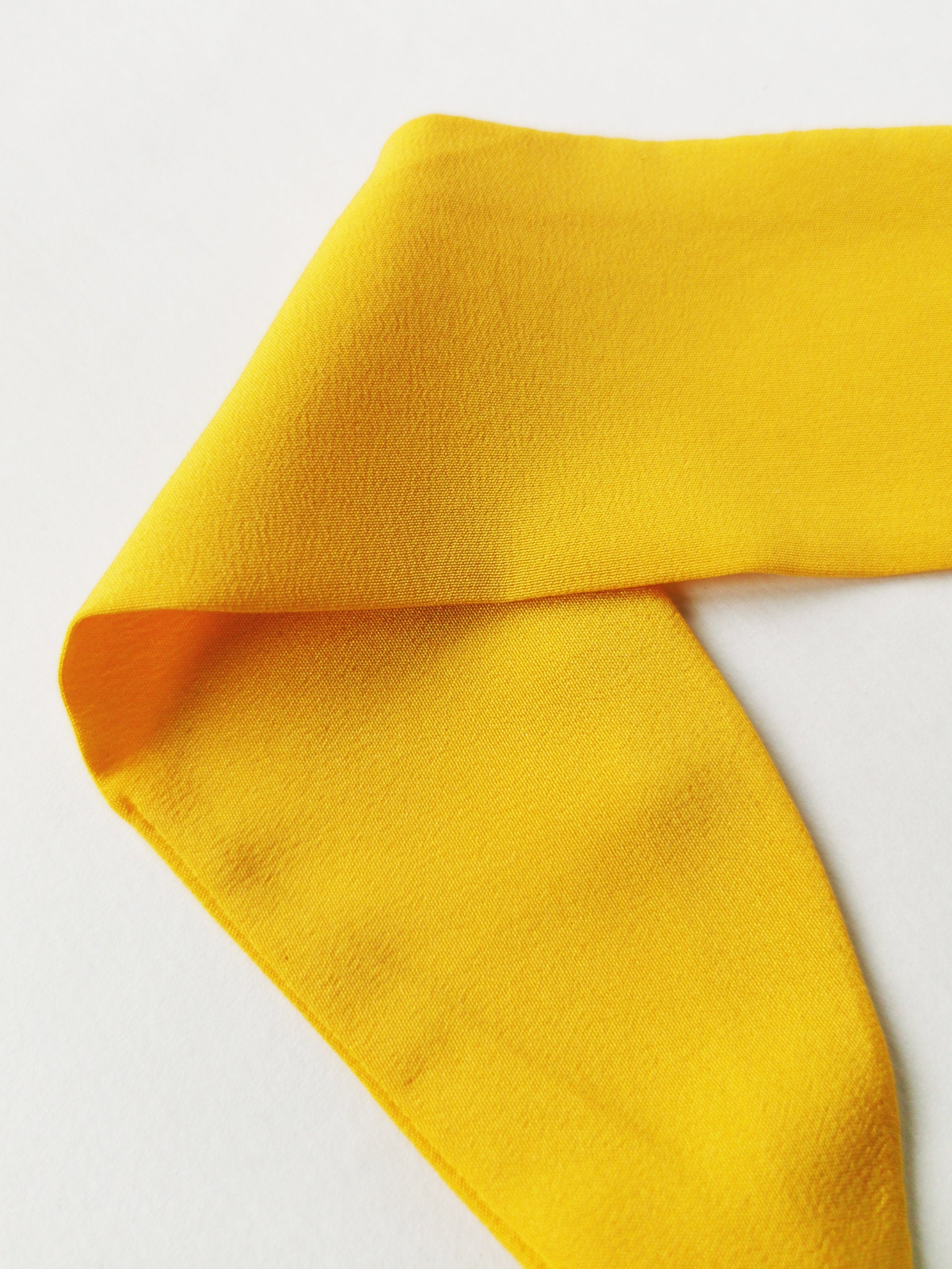 Handmade 100% Silk yellow hair secure headband