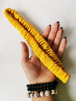 Load image into Gallery viewer, Handmade 100% Silk yellow solid Bath &amp; SPA hair secure headband
