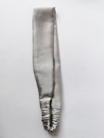 Load image into Gallery viewer, Handmade 100% Silk 2 pieces silver metal hair scrunchy &amp; Headband set
