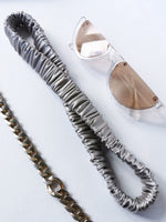 Load image into Gallery viewer, Handmade 100% Silk metal grey solid Bath &amp; SPA hair secure headband
