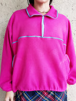 Load image into Gallery viewer, Vintage 90s 1/4 zipped fleece oversize sweatshirt jumper

