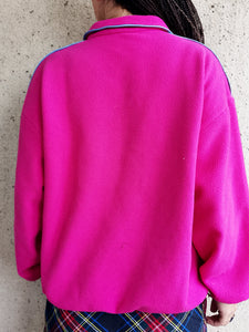 Vintage 90s 1/4 zipped fleece oversize sweatshirt jumper